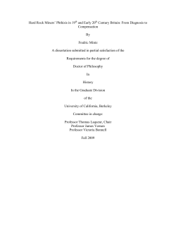 Hard Rock Miners` Phthisis in 19 and Early 20 Century Britain: From