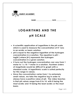 LOGARITHMS AND THE pH SCALE