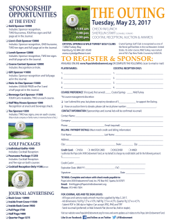 PDF Brochure: Golf Outing Sponsor and Registration Form