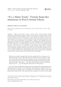 It`s a Silent Trade - Feminist Legal Studies Queen`s