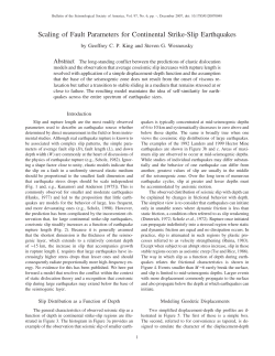 Scaling of Fault Parameters for Continental Strike