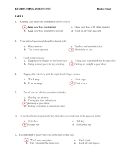 KEYBOARDING ASSESSMENT Review Sheet Keeping