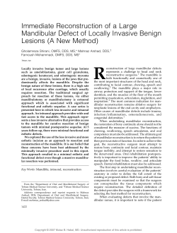 Immediate Reconstruction of a Large Mandibular Defect of Locally