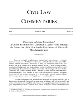 Cameroon: A Mixed Jurisdiction?