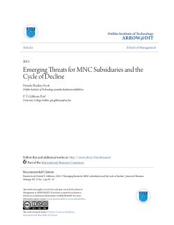 Emerging Threats for MNC Subsidiaries and the Cycle
