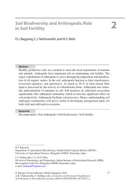 Soil Biodiversity and Arthropods: Role in Soil Fertility