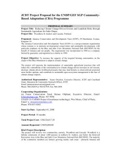 JCDT Project Proposal for the UNDP/GEF SGP Community