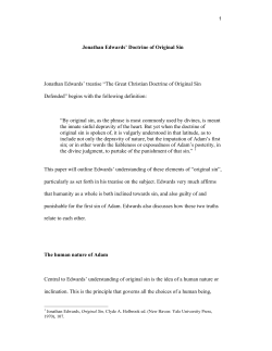 Jonathan Edwards` Doctrine of Original Sin