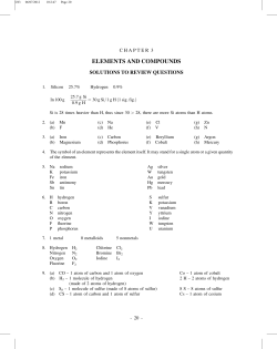 ELEMENTS AND COMPOUNDS