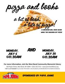 Pizza and Books - West Bend Community Memorial Library