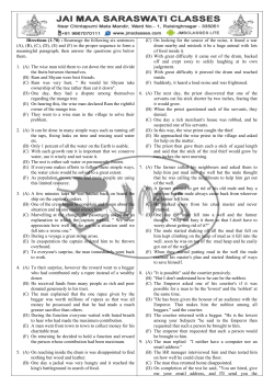 Directions (1-70) : Rearrange the following six sentences (A), (B), (C