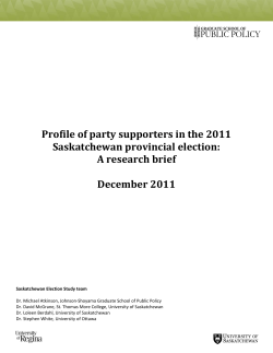 Profile of party supporters in the 2011 Saskatchewan provincial