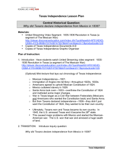 Texas Independence Lesson Plan