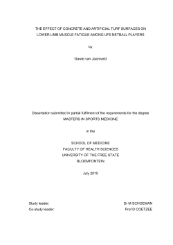 THE EFFECT OF CONCRETE AND ARTIFICIAL TURF SURFACES