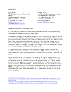 letter - National Sustainable Agriculture Coalition
