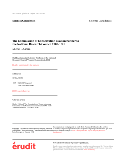 The Commission of Conservation as a Forerunner to the National
