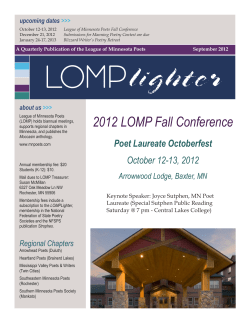 2012 LOMP Fall Conference - League of Minnesota Poets