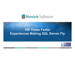 100 Times Faster Experiences Making SQL Server Fly