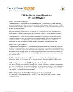 FAQ for Rhode Island Residents 2015 and Beyond