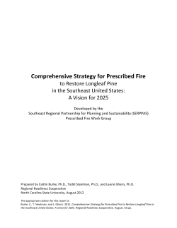 Comprehensive Strategy for Prescribed Fire to Restore