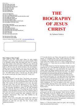 The Biography Of Jesus Christ