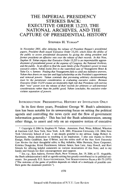 Executive Order 13233 - New York University Law Review