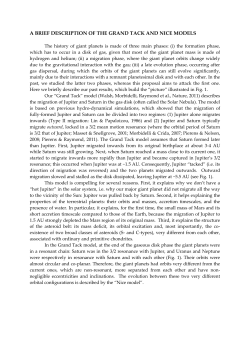 a brief description of the grand tack and nice models