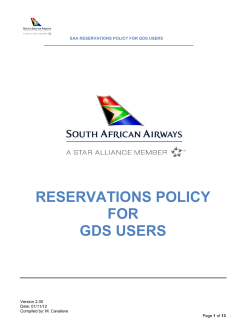 reservations policy for gds users