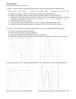 Polynomials Extra Practice