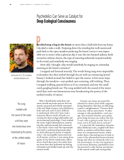 Psychedelics Can Serve as Catalyst for Deep Ecological