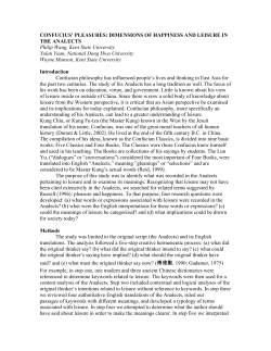 CONFUCIUS` PLEASURES: DIMENSIONS OF HAPPINESS AND