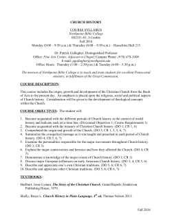 HI2331-01 Church History