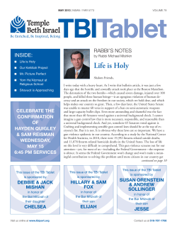 Life is Holy - Temple Beth Israel