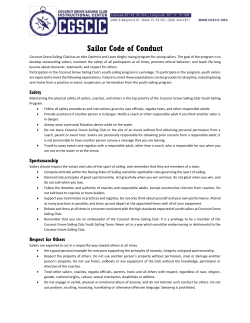 Sailor Code of Conduct - Coconut Grove Sailing Club