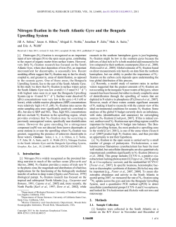 Nitrogen fixation in the South Atlantic Gyre and the Benguela