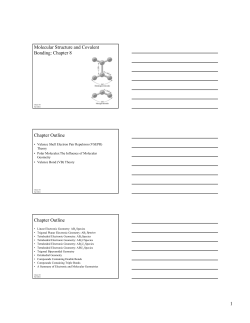 Molecular Structure and Covalent Bonding: Chapter 8 Chapter