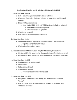 Sending the Disciples on His Mission – Matthew 9:35