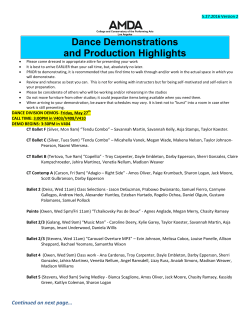 Dance Demonstrations and Production Highlights