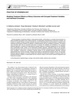 PRACTICE OF EPIDEMIOLOGY Modeling Treatment Effects on