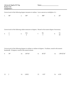 60° 150° 300° 20° π π π π 39° 139 10` ° 56 25` ° 29 42`36" - ° 5.67 -