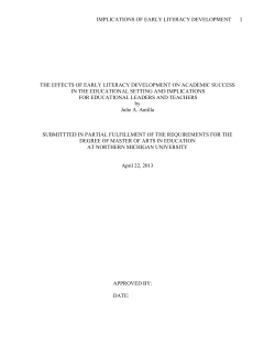 the effects of early literacy development