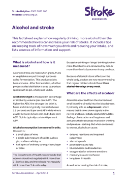 Alcohol and stroke - Resource Services Organiser