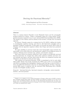 Deriving the Functional Hierarchy - LingBuzz