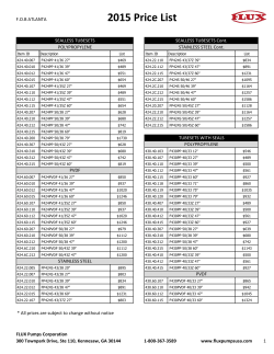 2015 Price List
