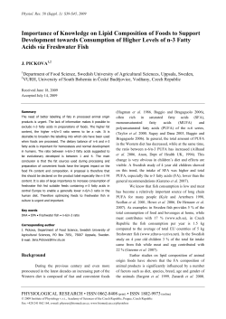 Importance of Knowledge on Lipid Composition of Foods to Support