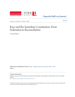 race and the australian constitution: from federation to reconciliation