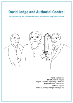 Name: Joy Koopman Student number: 4093992 Subject: Thesis MA