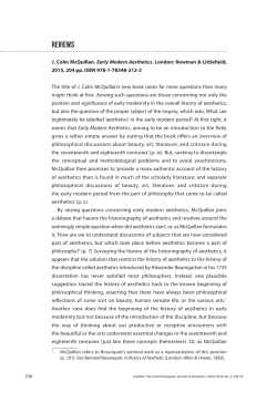 REVIEWS - Estetika: The Central European Journal of Aesthetics