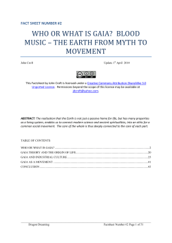 Fact Sheet Number #2 Who or What is Gaia