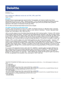 New federal law addresses excise tax on LNG, LPG, and